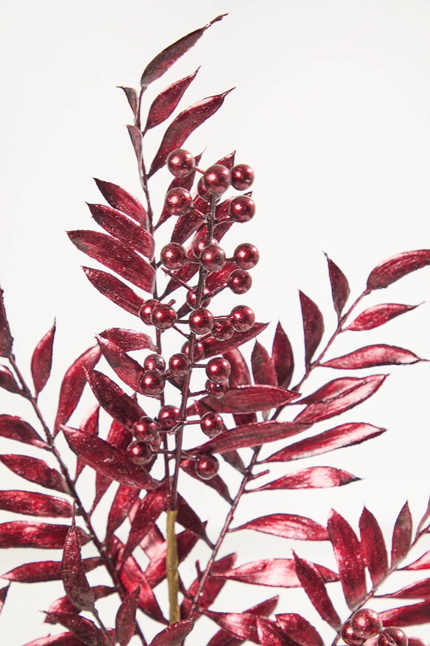 30" Burgundy Metallic Pepperberry Stem