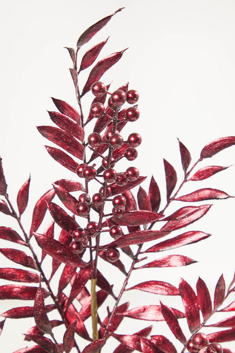 30" Burgundy Metallic Pepperberry Stem