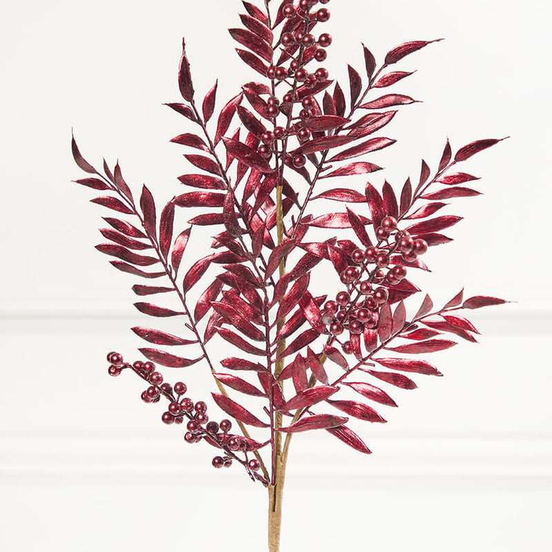 30" Burgundy Metallic Pepperberry Stem