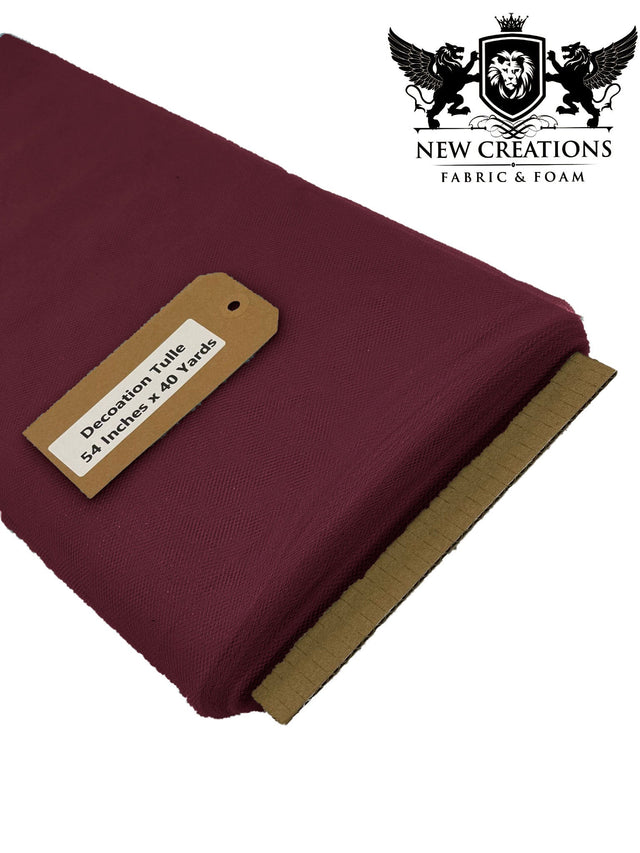 Burgundy Tutu Tulle Fabric - Burgundy Sheer Netting, 54" Width (5 Yards)