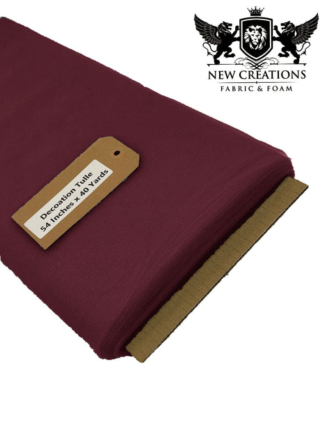 Burgundy Tutu Tulle Fabric - Burgundy Sheer Netting, 54" Width (5 Yards)