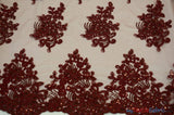 Camilla Embroidery Polyester Fabric - Flower Embroidery With Sequins, Sheer Bridal Lace, 52" Width (1 Yard)