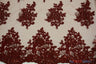 Camilla Embroidery Polyester Fabric - Flower Embroidery With Sequins, Sheer Bridal Lace, 52" Width (1 Yard)
