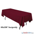 Banquet Polyester Fabric - 60" X 108", Solid Color Tablecloth, 180 GSM (By Piece)