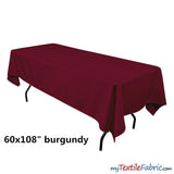 Banquet Polyester Fabric - 60" X 108", Solid Color Tablecloth, 180 GSM (By Piece)