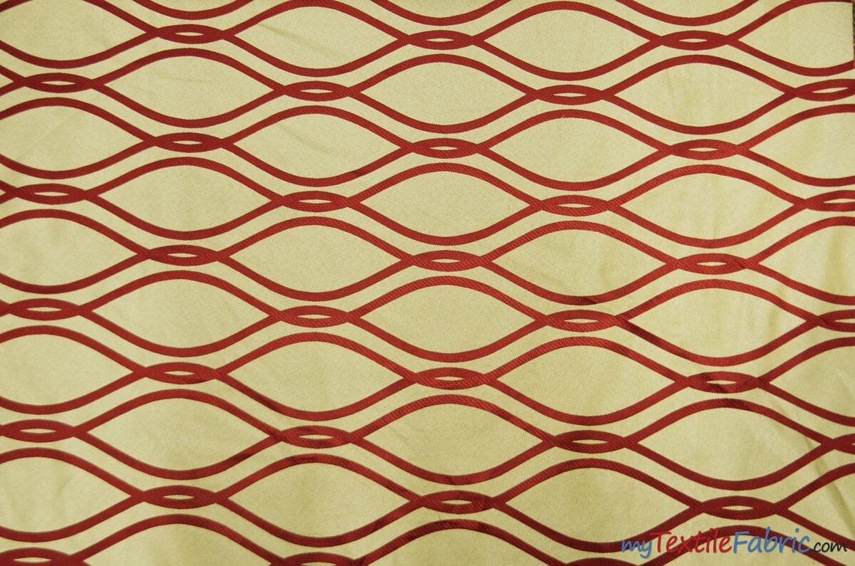 Elliptical Jacquard Polyester Fabric - Reversible Modern Geometric Pattern, 58/60" Width, Multiple Colors (1 Yard)