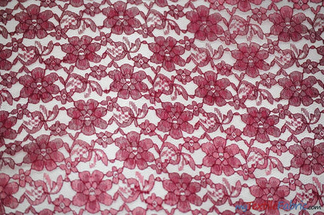 Raschel Lace Polyester Fabric - Floral Sheer Lace, 58/60" Width (1 Yard)