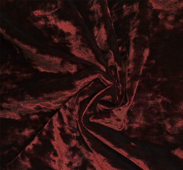 Stretch Crushed Velvet Spandex Fabric - Burgundy, 58/60" Width
