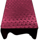 Rectangular Tablecloth Roses Jacquard Satin Fabric - Rose Pattern, 60" X 72" (1 Piece)
