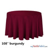 108 Inch Round Polyester Seamless Tablecloth Fabric - Solid Color, 108" Diameter (By Piece)