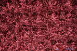 Rosette Satin Polyester Fabric - 3D Satin Floral Embroidery, 52/54" Width (Yards, Bolts, Sample Swatch)