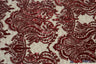 Medallion Bridal Lace Polyester Fabric - Sequins Damask Embroidery, Sheer White, 52" Width (1 Yard)