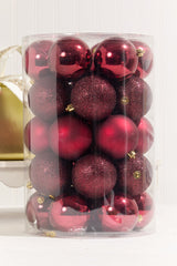 3 Inch Oxblood Shatterproof Ornament Tube Set