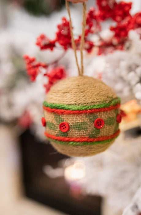 10 Cm Natural Jute Ball Christmas Ornaments