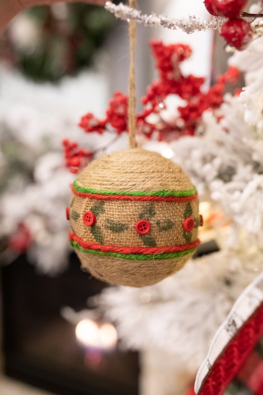12 cm Natural Jute Ball Christmas Ornament