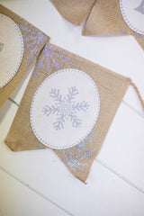 Burlap Winter Wishes Banner - Set of 2