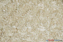 Rosette Satin Polyester Fabric - 3D Satin Floral Embroidery, 52/54" Width (Yards, Bolts, Sample Swatch)