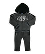 Boy Soccer 07 Tracksuit Fleece Fabric - Sporty Graphic, Charcoal, Navy, Red (1 Set)