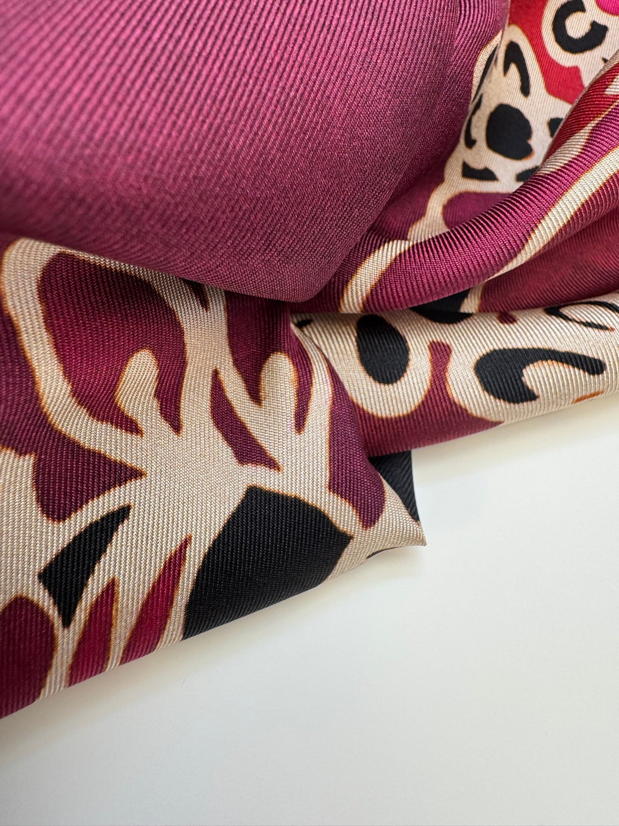 Silk Floral Fabric Multicolour Italian