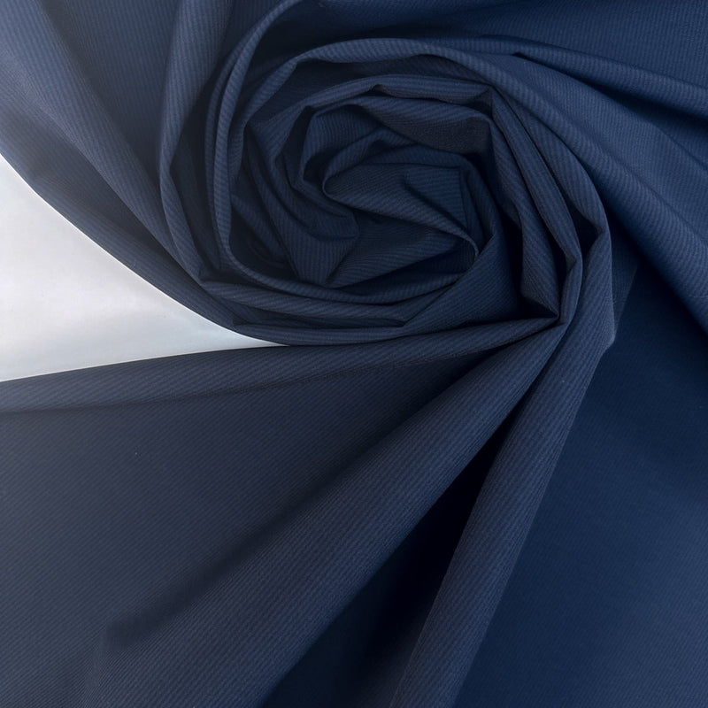 Virgin Wool Blend Striped Blue-Black Fabric