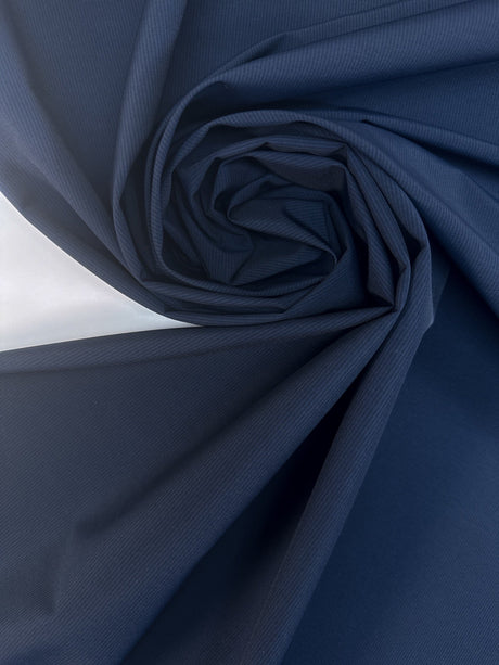 Virgin Wool Blend Striped Blue-Black Fabric