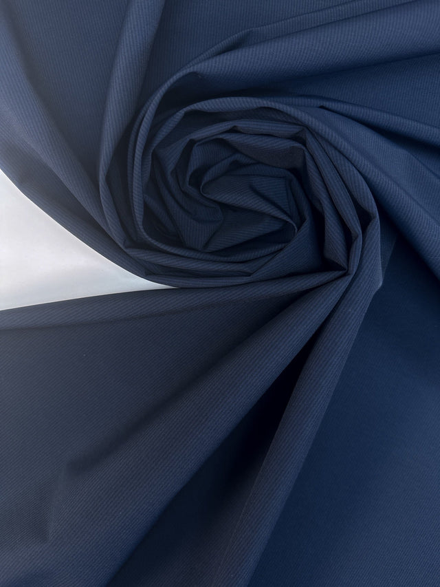Virgin Wool Blend Striped Blue-Black Fabric