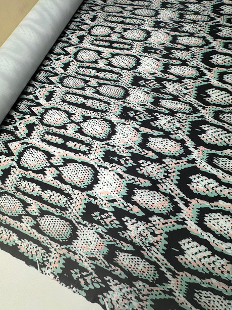 Polyester Knitted Abstract Multicolour Fabric