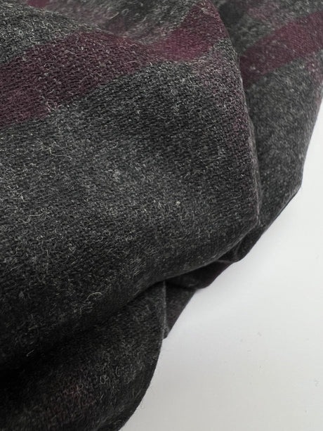 Wool Blend Tweed Multicolour Checked Stripe