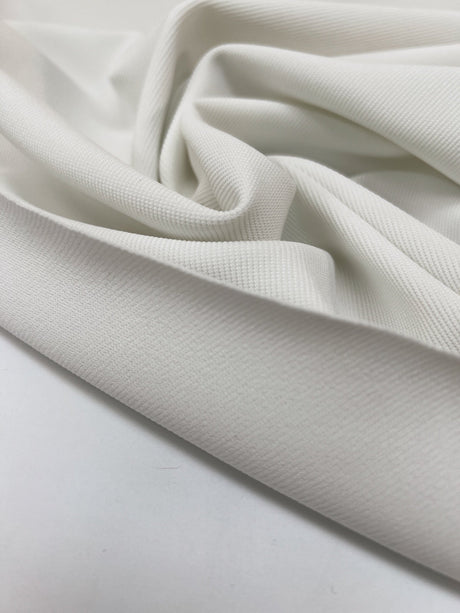 White Knitted Polyester Elastane Sportswear Fabric