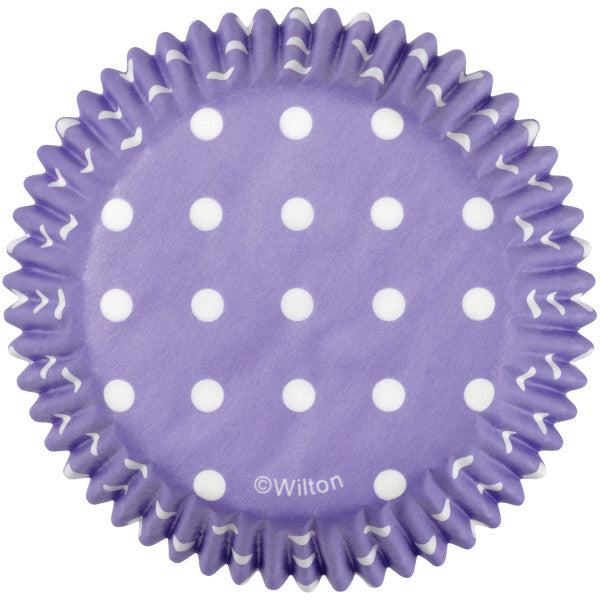 Wilton Lavender with White Polka Dots Baking Cases, 75-Count