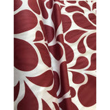 African Print Stretch Cotton Satin Fabric - Rusty Red, White Mimi, 58" Width (1 Yard)