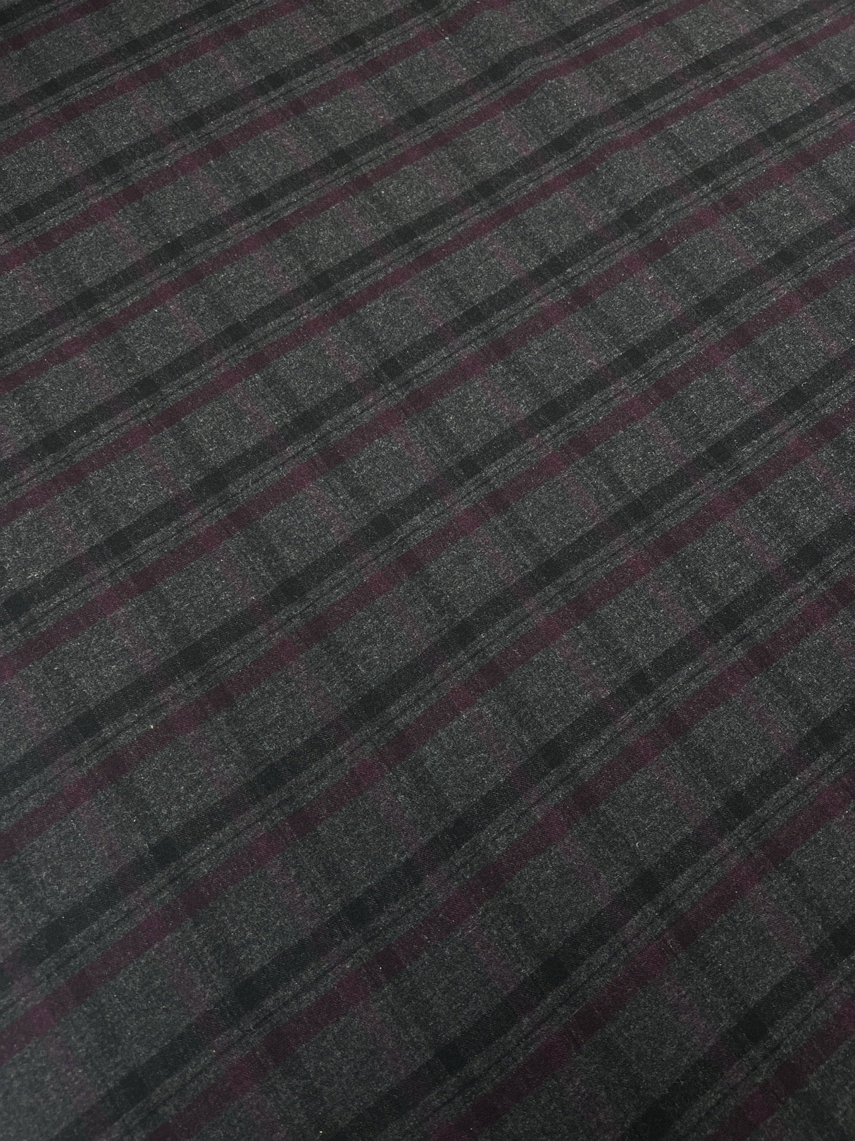 Wool Blend Tweed Multicolour Checked Stripe
