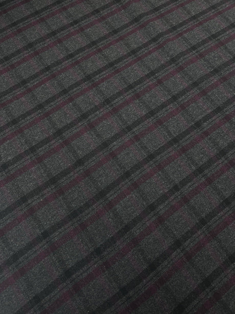 Wool Blend Tweed Multicolour Checked Stripe