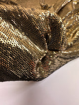 Cotton Knitted Sequined Fabric Silver-Golden