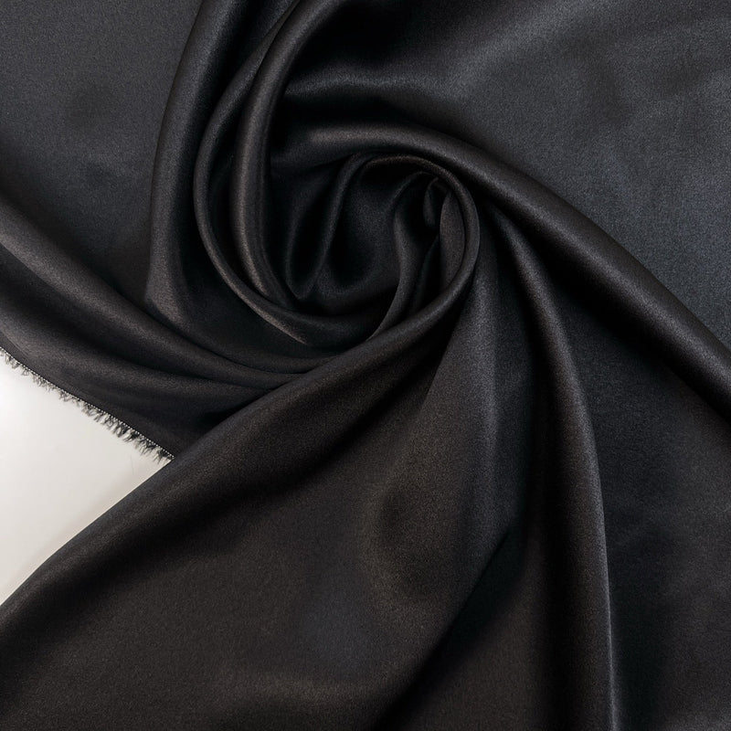 Silk Satin Black Stretch