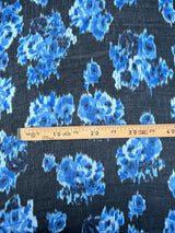 Viscose Silk Chiffon Floral Printed Blue-Black