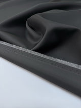 Italian Viscose Acetate Jacquard Fabric Gray Black Stripes
