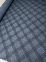 Acrylic Knitted Fabric Printed Checked Blue
