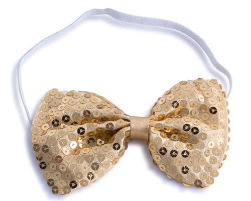 Gold Sequined Bow Tie