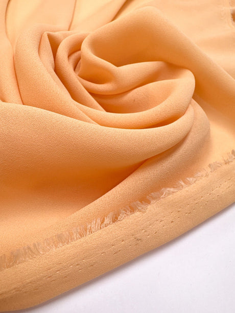Polyamide Crepe Beige-Orange Stretch Fabric