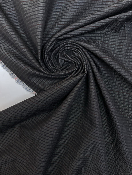 Cotton Striped Red Gray Fabric