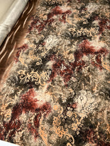 Italian Brown Beige Abstract Twill Fabric