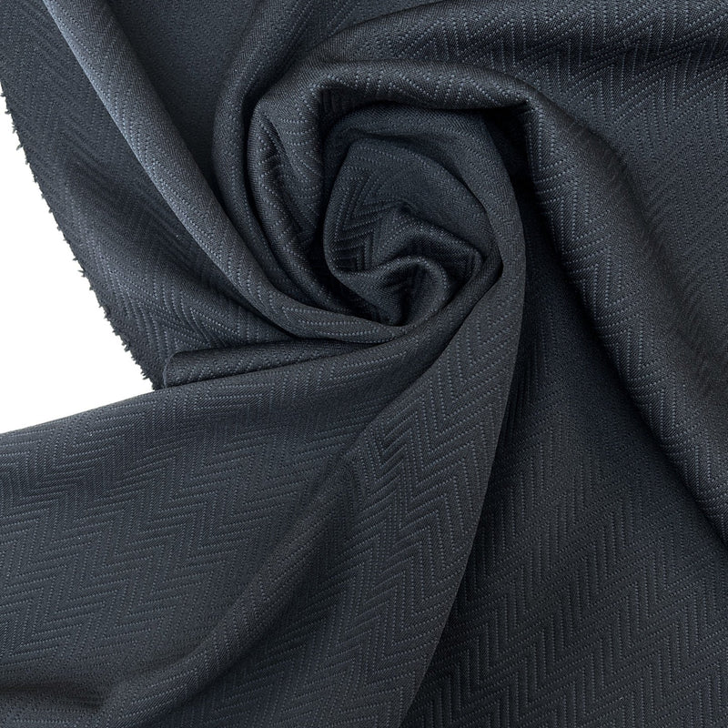 Bonded Blue-Black Stretch Knitted Fabric