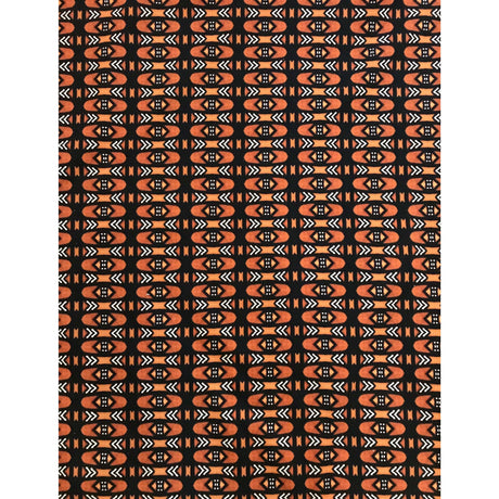African Print Heavyweight Cotton Fabric - Brown, Black, White Bogolanfini Mid, 60" Width (1 Yard)