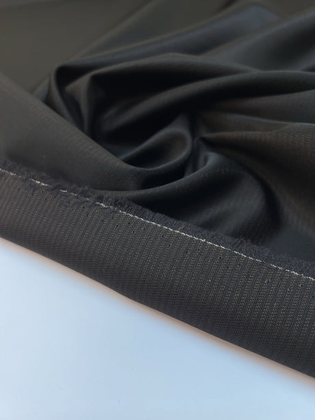 Wool Twill Suit Fabric Black