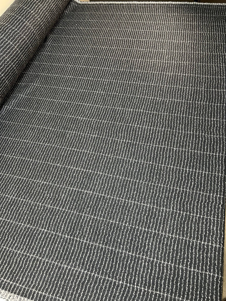 Wool Polyamid Gabardine Gray Black Striped