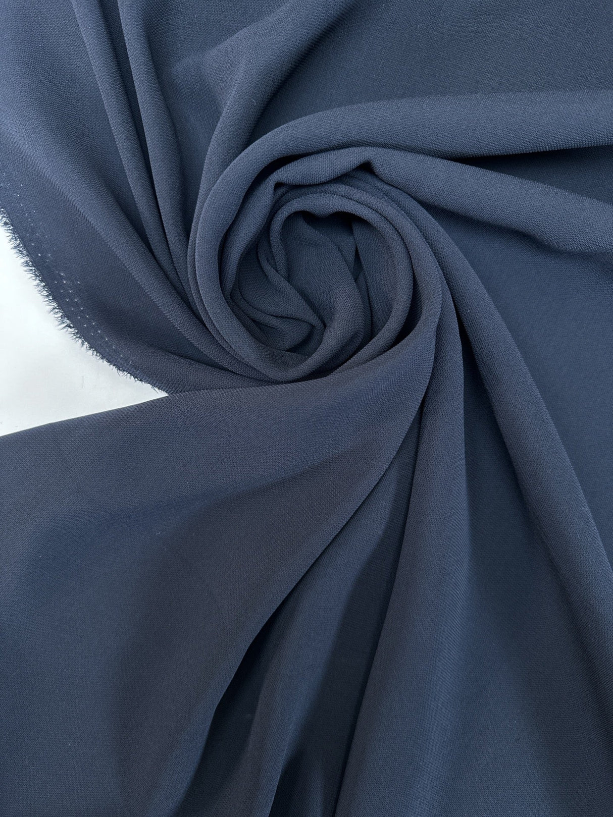 Blue Polyester Elastane Crepe