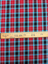 Cotton Tweed Checked Red Green Blue