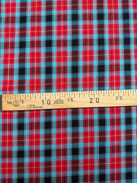 Cotton Tweed Checked Red Green Blue