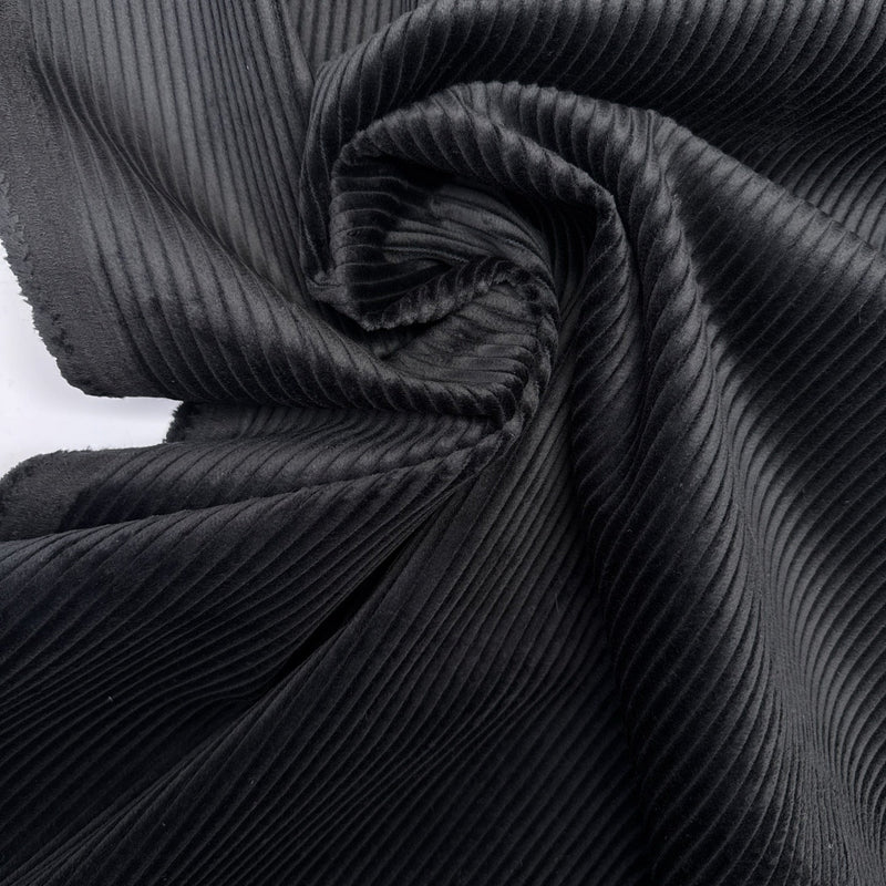 Cotton Corduroy Black Ribbed